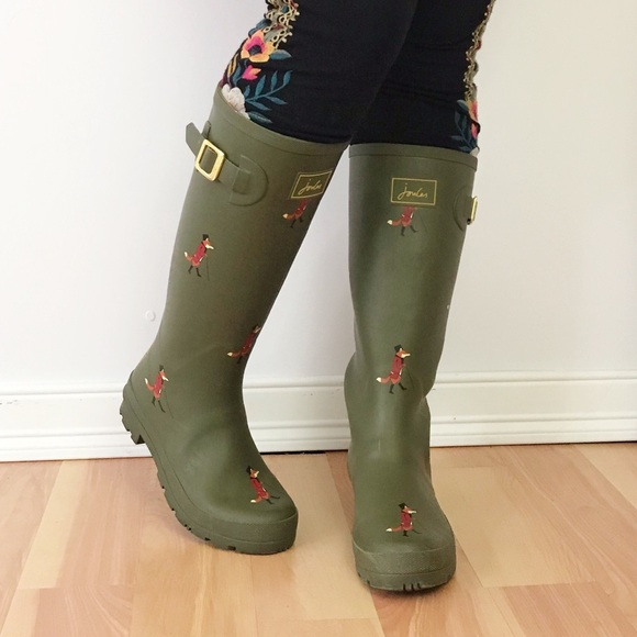 Modcloth Shoes - Modcloth Joules Fox Wellies Rain Boots Green 7